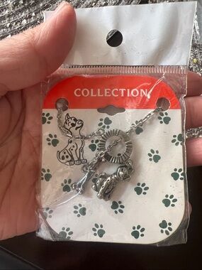 Collection B Silver-Tone Cat Charm Pendant Necklace